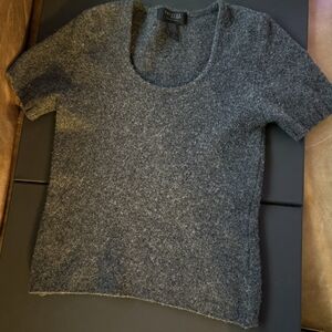 Express Heather Gray Scoop Neck Sweater